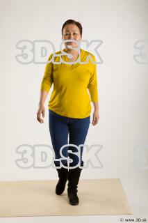 Walking reference of yellow sweater blue jeans Gwendolyn 0005